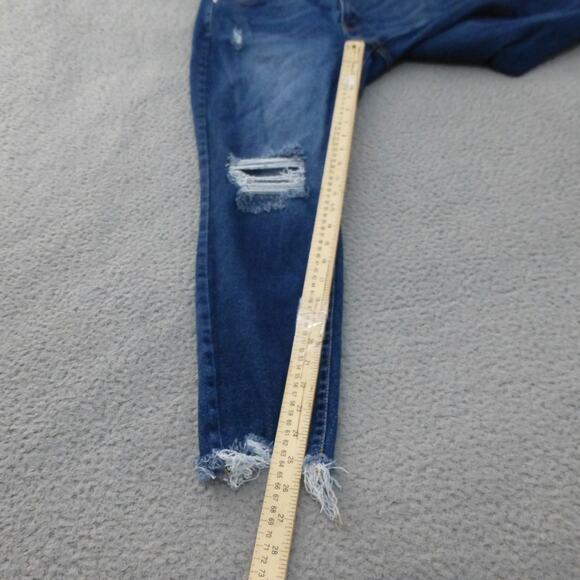 Kancan Jeans Womens XL High Rise Ankle Skinny Raw Hem Med Wash Blue Denim - Picture 8 of 11
